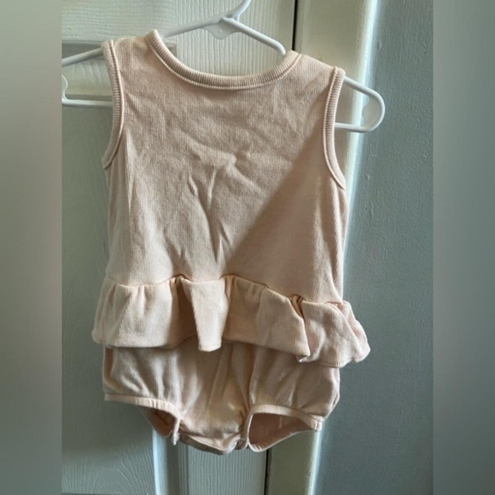 Baby/Toddler Cream Peplum One-Piece Bodysuit